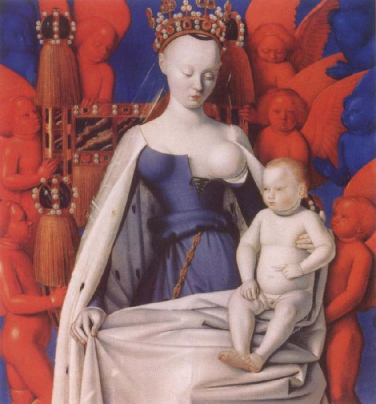 Jean Fouquet Virgin and Child Surrounded by angels